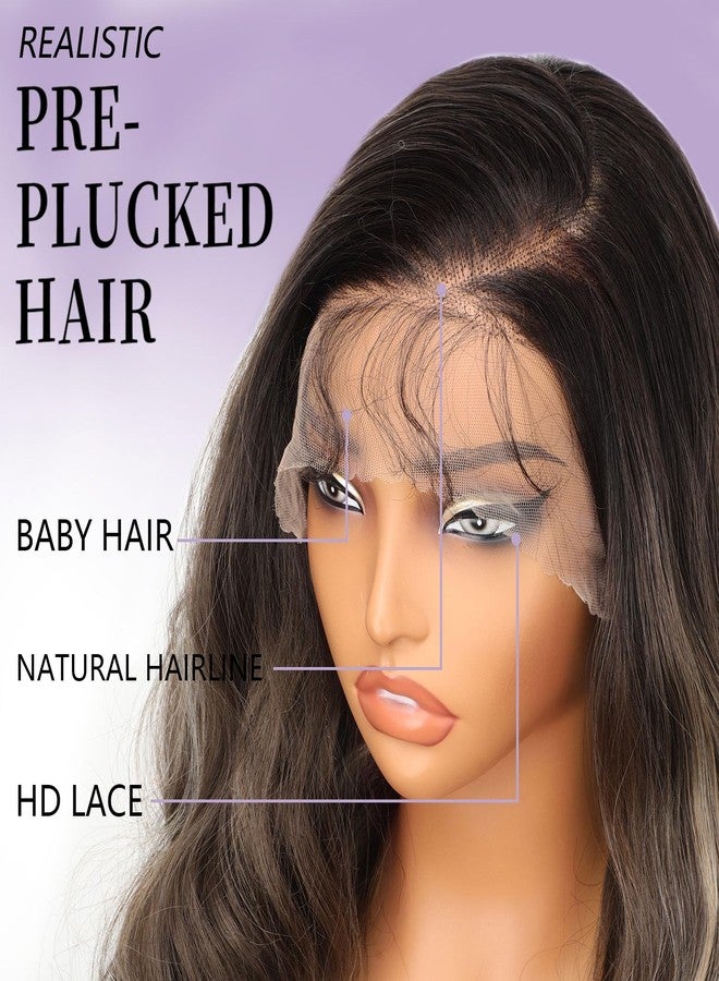AISI HAIR 13×4 HD Brown Highlight Lace Front Wigs for Women - Pre Plucked Long Body Wavy Synthetic Lace Wig with Baby Hair, Beginner Friendly, Natural Looking, Free Part 28 Inch - Image 4